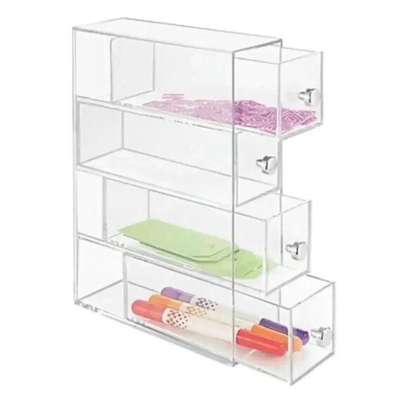 2 for $30 Inter Design Clarity Cosmetic Organizer Office Supply Cabinet - Picture 2 of 3